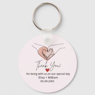 Minimalist Hand Heart Gesture Wedding Guest Gift   Key Ring