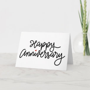 Minimalist Hand Lettered Happy Anniversary Card