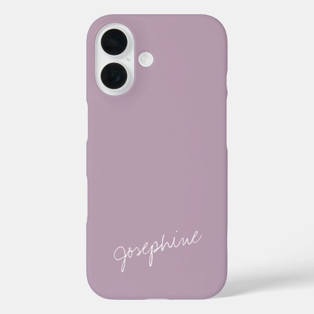 Minimalist Hand Lettering Name Dusty Lilac Custom  Case-Mate iPhone Case (Back)