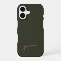 Minimalist Hand Lettering Name Green Pink Custom