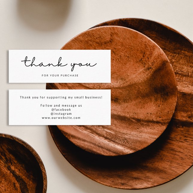 Minimalist Hand Written Thank You Mini Business Card (Creator Uploaded)