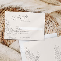 Minimalist handdrawn eucalyptus leaves ivory