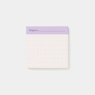 Minimalist HandDrawn Grid Topic Header Lilac Post-it Notes
