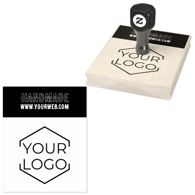 Minimalist Handmade Business Logo Custom  Rubber Stamp (Stamped)