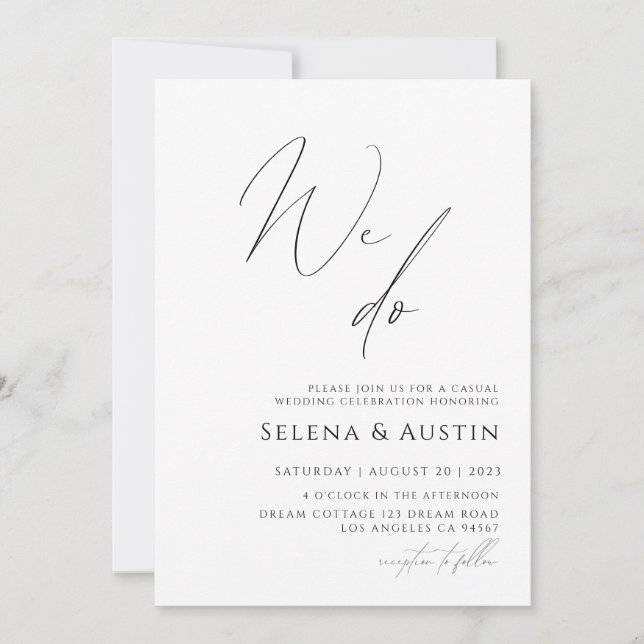 Minimalist Handscript Nothing Fancy Just Love  Inv Invitation (Front)