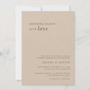 Minimalist Handscript Nothing Fancy Just Love Invi Invitation