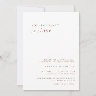 Minimalist Handscript Nothing Fancy Just Love Invi Invitation