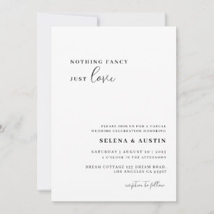 Minimalist Handscript Nothing Fancy Just Love Invitation