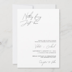Minimalist Handscript Nothing Fancy Just Love Invitation