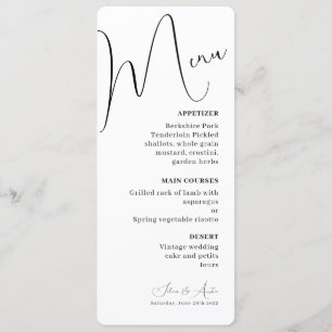 Minimalist Handscript Text and Photo wedding menu