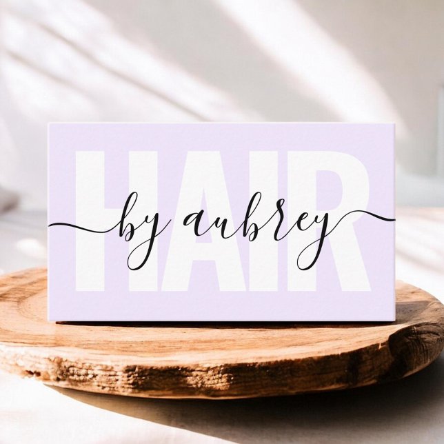 Minimalist Handwriting Calligraphy Hair Stylist Business Card (Creator Uploaded)