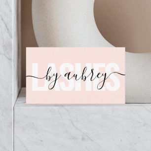 Minimalist Handwriting Calligraphy Lashes Business Card