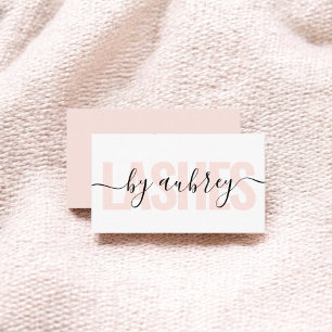 Minimalist Handwriting Calligraphy Lashes Business Card
