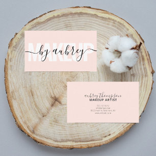 Minimalist Handwriting Calligraphy Makeup Artist B Business Card