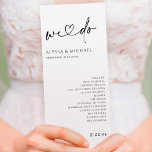 Minimalist Handwriting Simple Modern Wedding Program<br><div class="desc">This modern wedding program features a minimalist design and a modern hand lettered handwriting script. It's set up with the text flush to the right and left, but you can click "customise" to make it centred. The back has your bridal party and family information with a special thank you at...</div>