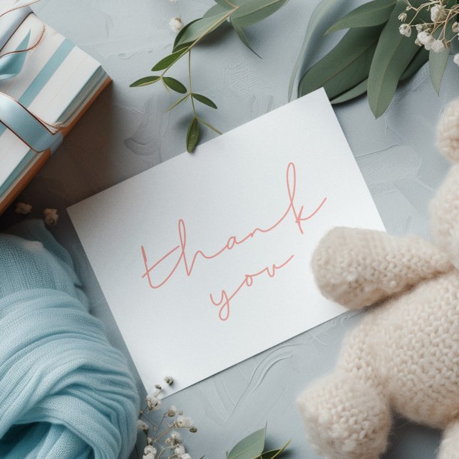 Minimalist handwritten Baby shower Thank you Postcard (Creator Uploaded)