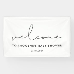 Minimalist handwritten Baby shower Welcome Banner