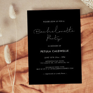 Minimalist handwritten Bachelorette Party Invitation