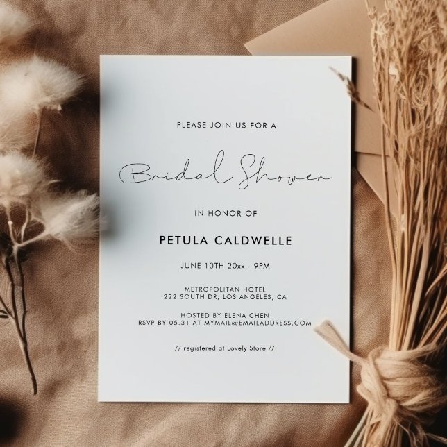 Minimalist handwritten Bridal shower Invitation (Creator Uploaded)