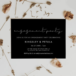 Minimalist handwritten Engagement party Postcard
