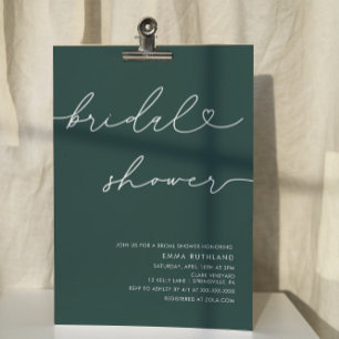Minimalist Handwritten Heart Bridal Shower Invitation