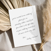 Minimalist Handwritten Letter Wedding