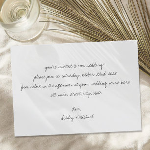 Minimalist Handwritten Letter Wedding Invitation