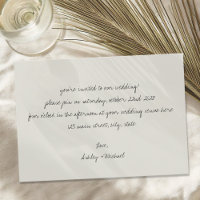Minimalist Handwritten Letter Wedding