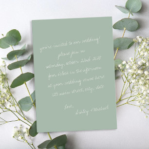 Minimalist Handwritten Letter Wedding Invitation