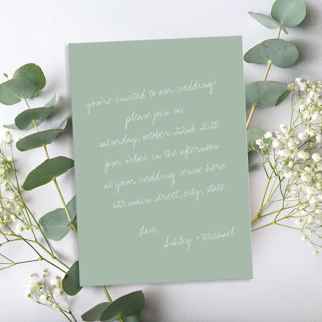Minimalist Handwritten Letter Wedding Invitation (Creator Uploaded)