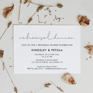 Minimalist handwritten Rehearsal dinner Invitation