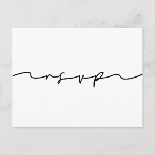 Minimalist handwritten RSVP Postcard