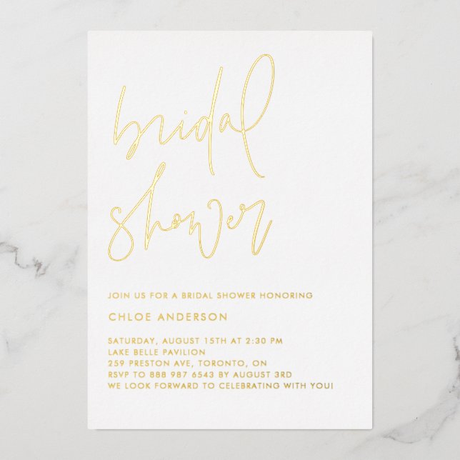 Minimalist Handwritten Script Bridal Shower (Front)