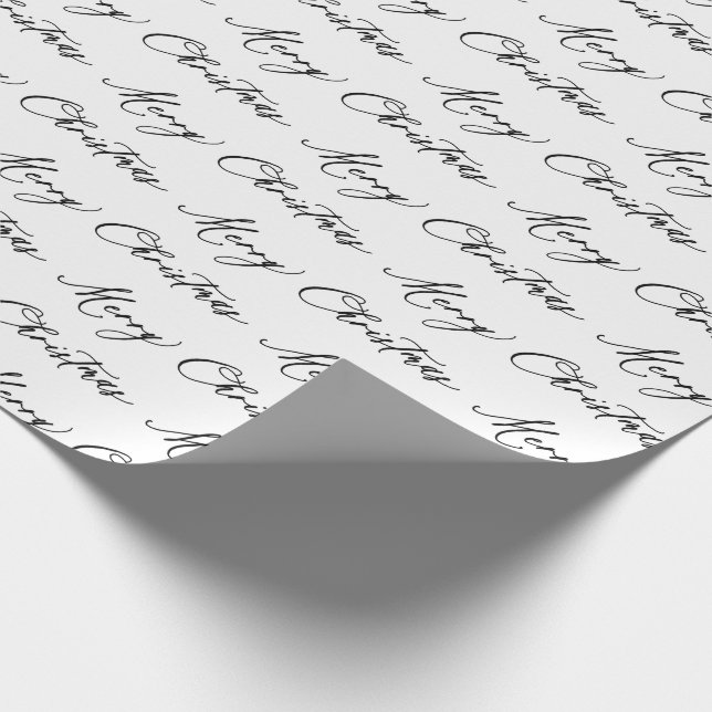 Minimalist Handwritten Script Merry Christmas Wrapping Paper (Corner)