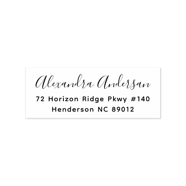 Minimalist Handwritten Script Name Address Rubber Stamp (Imprint)