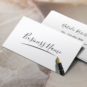 Minimalist Handwritten Script Simple Elegant Business Card
