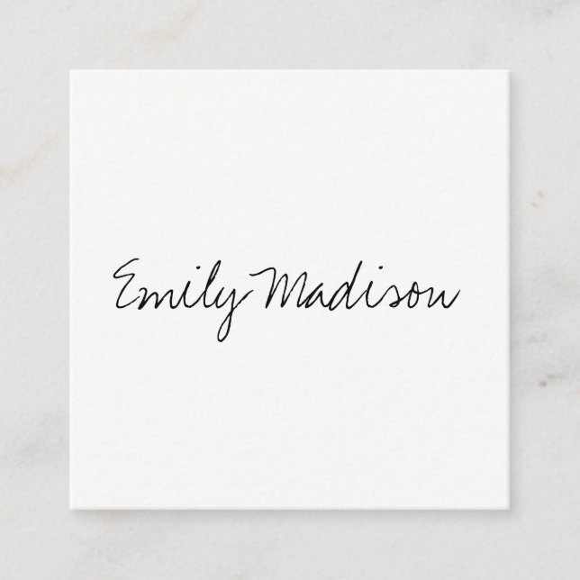 Minimalist / Handwritten Square Business Card (Front)