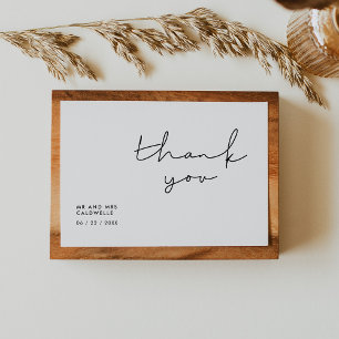 Minimalist handwritten Thank you card