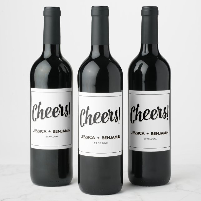 Minimalist Handwritten Typography & Elegant Modern Wine Label (Bottles)