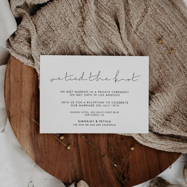 Minimalist handwritten We tied the knot card (Minimalist handwritten We tied the knot card)