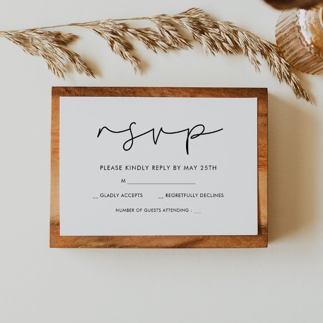 Minimalist handwritten wedding RSVP card (Minimalist handwritten wedding RSVP card)