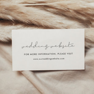 Minimalist handwritten wedding website card