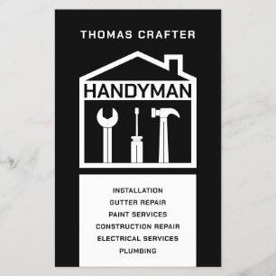 Minimalist handyman black and white  flyer