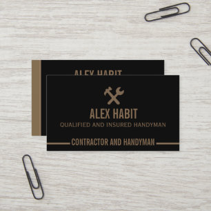 Minimalist Handyman Carpenter Construction Tools Business Card