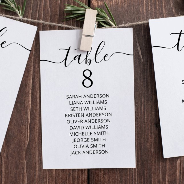 Minimalist Hanging Wedding Seating Chart Card (Creator Uploaded)
