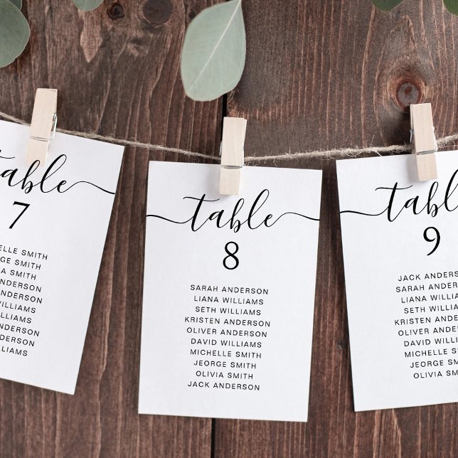 Minimalist Hanging Wedding Seating Chart Card (Creator Uploaded)