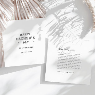 Minimalist Happy Father's Day Brother Greeting Card