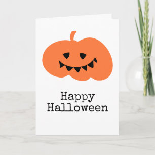 Minimalist Happy Halloween Pumpkin Greeting Card