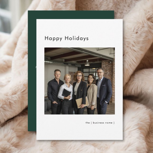 Minimalist Happy Holidays Business Photo Christmas Holiday Card (Creator Uploaded)