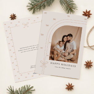 Minimalist Happy Holidays Family Christmas Photo Holiday Card